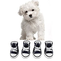 abcGoodefg Pet Dog Puppy Canvas Sport Shoes Sneaker Boots, Outdoor Nonslip Causal Shoes, Rubber Sole+Soft Cotton Inner Fabric (Blue, #5)