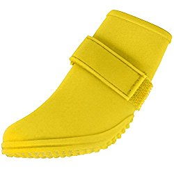 Jelly Wellies Preimum Rain or Shine Waterproof Dog Boot with Extra Firm Gripping Soles- X-Small, Yellow