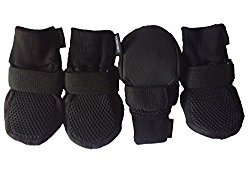 Lonsuneer Dog Boots Breathable and Protect Paws with Soft Nonslip Soles Black Color Size M L Xl (Medium – Inner Sole Width 2.56 Inch)