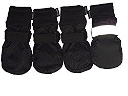 Paw Protection Dog Boots Waterproof Soft Sole and Nonslip Set of 4 Color Black