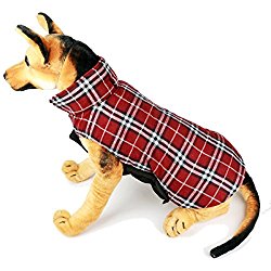 British Style Plaid Dog Vest by IN HAND Waterproof Windproof Reversible Dog Jacket Warm Dog Coats for Cold Weather