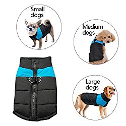 Didog Cold Weather Dog Warm Vest Jacket Coat,Pet Winter Clothes for Small Medium Large Dogs,Blue,S Size