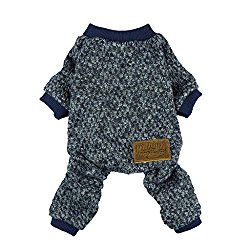 Fitwarm Knitted Thermal Pet Clothes for Dog Pajamas PJS Coat Jumpsuit, Medium
