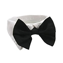 EOM Selected Adjustable Dog Bow Tie Puppy Pet Costume Collar Stripe Bow Tie Dogs Cats Puppy Tie Neck Tie – Perfect for Wedding Tie Party Accessories (Formal Collar Bowtie-black)