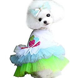 Outtop Pet Puppy Small Dog Cat Lace Skirt Princess Tutu Dress Clothes Costume (S)