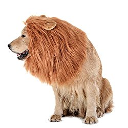 TOMSENN Dog Lion Mane – Realistic & Funny Lion Mane for Dogs – Complementary Lion Mane for Dog Costumes – Lion Wig for Medium to Large Sized Dogs Lion Mane Wig for Dogs