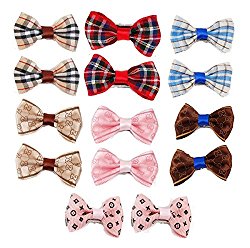 Itplus 14pcs/pack Pet Dog Hair Clips Small Bowknot Grooming Topknot Bows Puppy Cat Hair Accessories