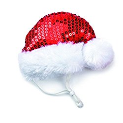 Aria Sequin Santa Hats for Dogs, Small