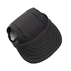 Tinksky Small Pet Dog Oxford Fabric Hat Sports Baseball Cap with Ear Holes (Black)