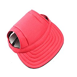 WINOMO Pet Dog Sports Hat Pet Dog Oxford Fabric Hat Sports Baseball Cap with Ear Holes for Small Dogs – Size S (Red)