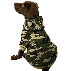 Casual Canine Camo Hoodie for Dogs, 17″ Large, Green
