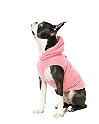 Gooby Every Day Fleece Cold Weather Dog Vest with Hoodie for Small Dogs, Pink, Medium
