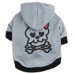 JLHua Puppy Dog Sweater T Shirt Warm Hoodies Coat Clothes Apparel,Skull with Red Bowknot
