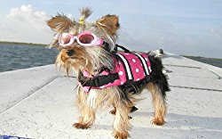 Yosoo Assorted Color Choice – Swimming Water Pet Life Jacket Life Preserver Vest Saver Pet Dog Saver Life Vest Coat Flotation Float Life Jacket Aid Buoyancy for Doggy Puppy Neon Hound Safety Aquatic Saver (XXS, Rose)