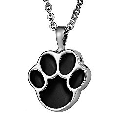 COCO Park Engraving Dog Paw Cat Paw Pet Cremation Pendant Necklace Memorial Ashes Urn Jewelry Keepsake