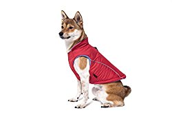 Gooby Cold Weather Fleece Lined Sports Dog Vest with Reflective Lining, Large, Red