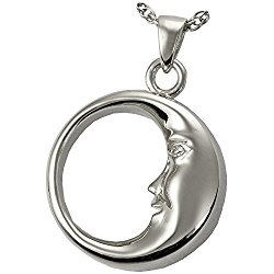 Memorial Gallery MG-3156s Goodnight Moon Pendant Sterling Silver Cremation Pet Jewelry