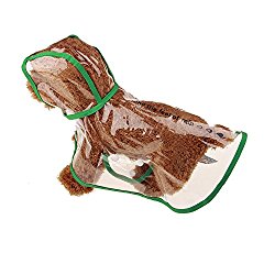 Royal Wise Dog Raincoat Transparent Poncho Pet Rainwear with Hood For Small and Medium Dogs (XS, Green)