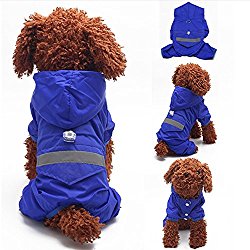 S_ssoy Double Layers Pet Dog Puppy Rain Coat Raincoat Clothes Casual Waterproof Jacket (Blue, S)