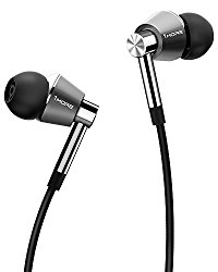 1MORE Triple Driver In-Ear Headphones (Earphones/Earbuds/Headset) with Apple iOS and Android Compatible Microphone and Remote (Silver)
