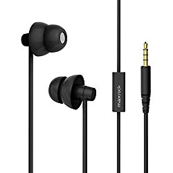 MAXROCK (TM) Unique Total Soft Silicon Super Comfortable Sleeping Headphones with Mic for Cellphones,Tablets and 3.5 mm Jack Plug (Black)