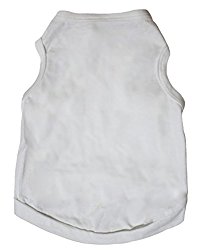 Petitebella Pet Supply Plain White Cotton T-Shirt Dog Dress (Medium)