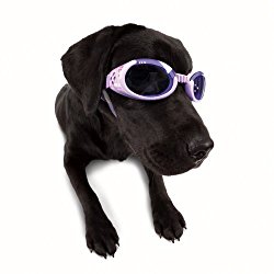 DogglesILS Medium Lilac Flower Frame with Purple Lens Dog Goggles