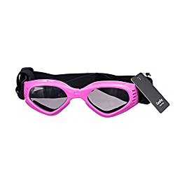 [NEW VERSION] CocoPet Adorable Dog Goggles Pet Sunglasses Eye Wear UV Protection Waterproof Sunglasses for Puppy Dogs Small Medium Pink