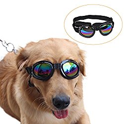 Top-Elecmart Pet Glasses Dog Sunglasses Dog Glasses Golden Retriever Samoyed Sunglasses Goggles Big Dog Eye Wear Protection (black)