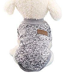 Classic Pet Sweaters! AMA(TM) Pet Doggie Small Dog Cat Winter Warm Fleece Knitwear Sweater Clothes Puppy Shirt Vest Coat Apparel Costume (S, Gray)