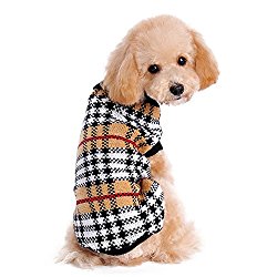 Dimart Classical PuPPy Dog Warm&Comfortable Plaid Pattern Knit Sweater Size M