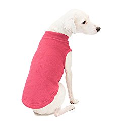 Gooby Stretch Fleece Pull Over Cold Weather Dog Vest, Pink, Medium