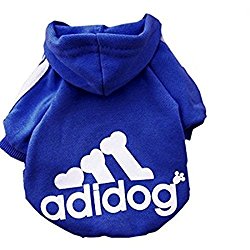 Idepet Soft Cotton Adidog Cloth for Dog, S, Navy Blue