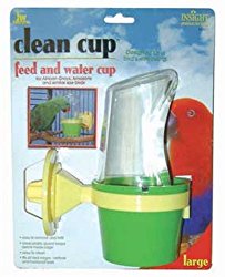 JW Pet Company Clean Cup Feeder and Water Cup Bird Accessory, Large