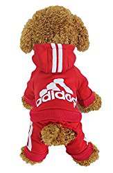 LifeWheel Pet Cat Dog Sweater Hoodies Jacket Pullover Coat Clothes For Winter(Red,S)