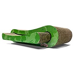 Premium Cat Scratcher by GoPets, Infinity Lounge Corrugated Cardboard is Reversible With Additional Insert Lasts 4x Longer, Includes 1 Pack Catnip, Ergonomic Scratching Post, Cutouts to Hide Toys