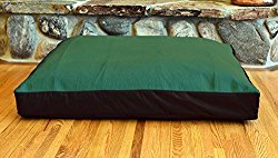 100% Waterproof FLEECE DIY “Design-It-Yourself” Dog Bed Cover; Washable, Hypoallergenic, Made in USA (Mission Green Fleece w Black, Medium/Large; 36 x 30 x 4″)