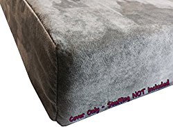 Dogbed4less DIY Pet Bed Pillow Grey MicroSuede Duvet Cover and Waterproof Internal case for Dog at 40X35X4 Inch – Covers only