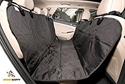 ORIGINAL SMART SKIPPY Deluxe Pet Seat Cover for Cars – (Universal Size) Hammock Convertible, Protects Car Seats with Quilted Top, Non-Slip Bottom, WaterProof, Black