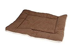 Sporer Cool Summer Reversible Fleece Stuffed Super Durable and Easy to Clean Bed Pet Dog Bed Cover Reusable Ice Mat for Keeping Dogs Cool in Summer (Brown) (L)
