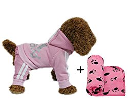 YAAGLE Pet Warm Sweater Hoodie Coat Sweatshirt Clothes Costume Apparel for Dog Puppy Cat,Pink+Blanket