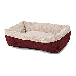 Aspen Pet 80138 Self Warming Rectangular Lounger for Pets, 35 by 27-Inch, Warm Spice with Creme