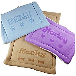 Custom Catch Personalized Dog Bed Mat (Large 23.6 x 31.5 Inches, Grey)