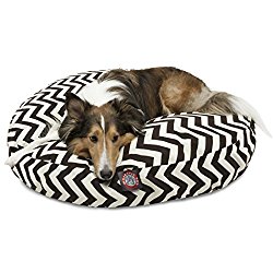 Black Chevron Medium Round Indoor Outdoor Pet Dog Bed With Removable Washable Cover By Majestic Pet Products