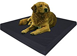 Dogbed4less Extra Large Orthopedic Gel Infused Memory Foam Dog Bed, Waterproof Liner with Durable Canvas Cover, 47X29X4 Inch, Black
