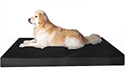 Dogbed4less Extra Large Orthopedic Memory Foam Dog Bed, Waterproof Liner with Durable Black Canvas Cover, XXL 55X37X4 Inch