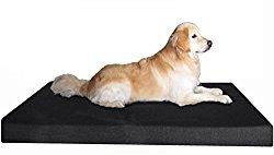Dogbed4less Jumbo Orthopedic Memory Foam Dog Bed, Waterproof Liner with Durable Washable Black Canvas Cover, 55X47X4 Inch