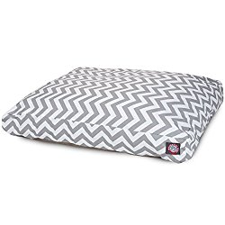 Gray Chevron Small Rectangle Indoor Outdoor Pet Dog Bed With Removable Washable Cover By Majestic Pet Products