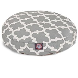 Gray Trellis Large Round Indoor Outdoor Pet Dog Bed With Removable Washable Cover By Majestic Pet Products