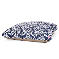 Navy Blue French Quarter Extra Large Rectangle Indoor Outdoor Pet Dog Bed With Removable Washable Cover By Majestic Pet Products